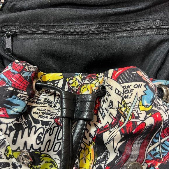 Marvel Flap Over Comic Slouch Backpack Loungefly Avengers Wolverine Thor - Picture 10 of 11